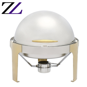 Recipiente para Calentar Alimentos con Tapa Enrollable de 6 Litros, Dorado, Económico, para Restaurantes, Cocina, Buffet, Chafing Dish, Equipo de Catering - Product Image 2