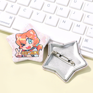 Badge en métal personnalisé Vograce avec logo promotionnel, motif de dessin animé mignon, <span class=keywords><strong>forme</strong></span> d'étoile - Product Image 5