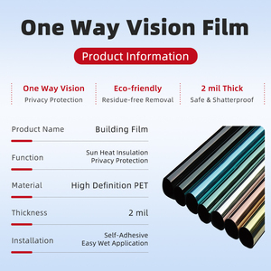 Film de fenêtre <span class=keywords><strong>miroir</strong></span> unidirectionnel de 60 cm de large, protection de la vie privée, isolation thermique, contrôle solaire, <span class=keywords><strong>autocollant</strong></span> en verre auto-adhésif DIY - Product Image 2