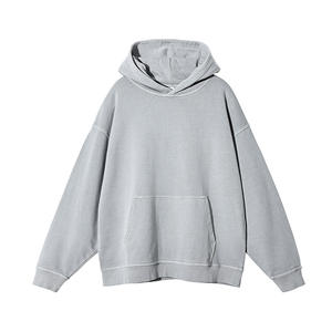 Logo imprimé hommes marque privée sweats à capuche personnalisés poids lourd 100% coton unisexe uni essentiel sweats à capuche surdimensionnés - Product Image 1