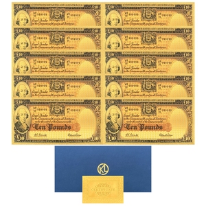 هدايا مخصصة المملكة المتحدة الجنيه هدايا تذكارية إنجلترا Collectibles 1 5 10 GBP بنك بوليمر ملاحظات أوراق نقدية برقائق ذهبية - Product Image 2