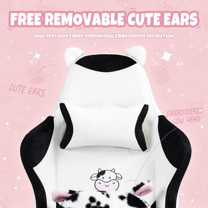 Silla Gamer Ergonómica Blanca y Bonita para Chicas 2026 con Orejas de Gato y Cojín Lumbar con Patas de Gato - Product Image 6