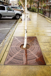 Decorative Metal Rust <b>Tree</b> Grate-Art Deco Style Weather Resistant <b>Outdoor</b> Urban Walkway Decor - Product Image 2