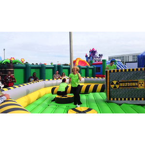 2026 Populaire Parcours d'obstacles gonflable commercial interactif pour équipes, avec jeu Meltdown et Meltdown mécanique rotatif - Product Image 5
