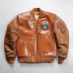 חורף ספורט כתום מזדמנים אופנה צעיר מעיל פלוס גודל יוניסקס קריקטורה חתול מחבל אמיתי cowhide - Product Image 2