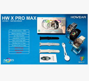 Reloj Inteligente Deportivo de Lujo DF HW X PRO MAX, Conectividad, Tamaño, Característica Transpirable, Caja de Acero Inoxidable, Notificación de Llamadas, Howear - Product Image 1