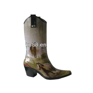 Yl 1549 Fashion Rubber Cowboy Rain Boots Women