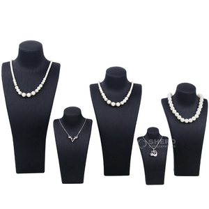 Pu Leather Black Brown Sliver Gray Necklace Jewelry <b>Display</b> Bust Stand <b>Display</b> - Product Image 1