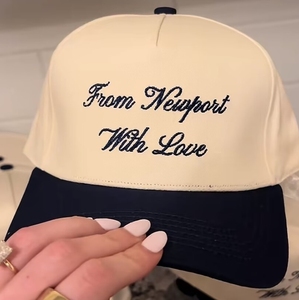Custom logo Embroidered From Newport with love <strong>Hat</strong> for Wedding Tiktok 5 Panel <strong>Navy</strong> Trucker Baseball Cap Fair Price Trending Gift - Product Image 4