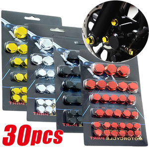 Cache-écrous et boulons de <span class=keywords><strong>moto</strong></span> XYRACING, 30 pièces/kit, chromés, en plastique, pour la décoration des boulons et vis de transmission du moteur - Product Image 1