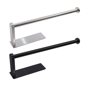 <span class=keywords><strong>Portarotolo</strong></span> <span class=keywords><strong>da</strong></span> <span class=keywords><strong>Cucina</strong></span> Autoadesivo in Acciaio Inox 304 Nero Argento Sotto Pensile - Product Image 3