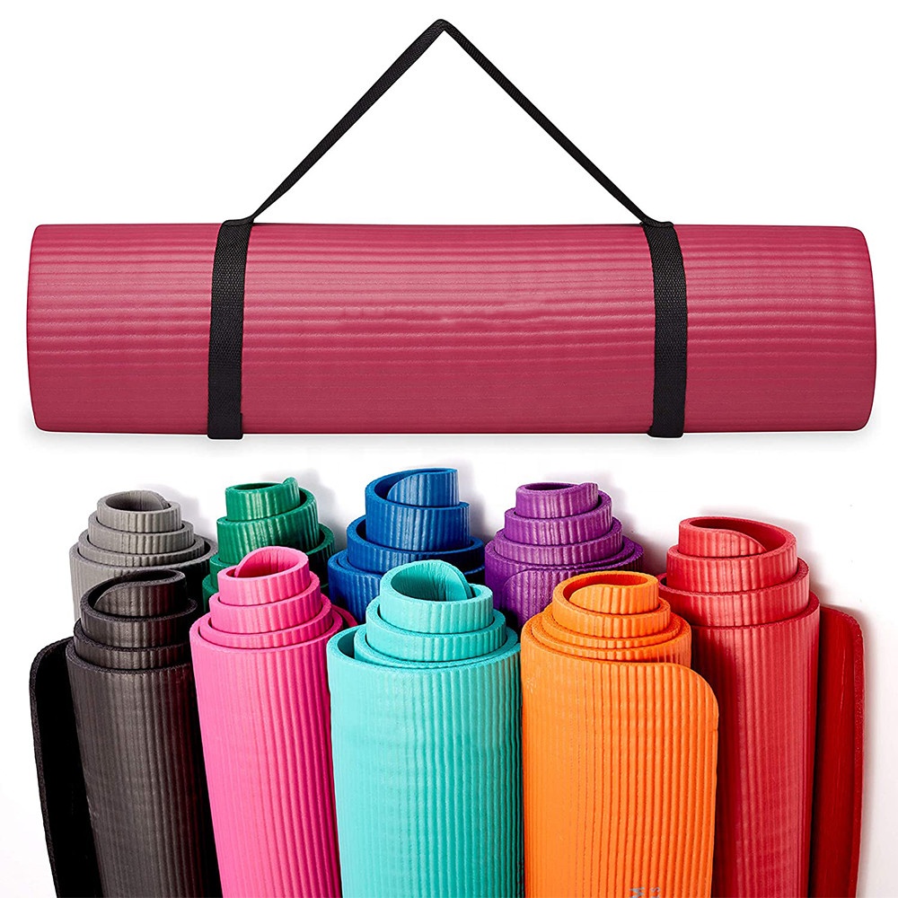 Recycled Yoga Mats Natural Eco Friendly NBR Yoga Mat Custom Printed Logo Fitness Pilates Foldable TPE 6mm Gym Yoga Mat Set