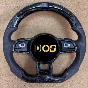 Volante Deportivo Personalizado DOS de Fibra de Carbono Forjada Azul para Volkswagen Polo <span class=keywords><strong>GTI</strong></span> 7 Jetta Passat GTS GTE GLI R-Line <span class=keywords><strong>Golf</strong></span> 6 Mk4 Mk5 <span class=keywords><strong>Mk7</strong></span> - Product Image 6