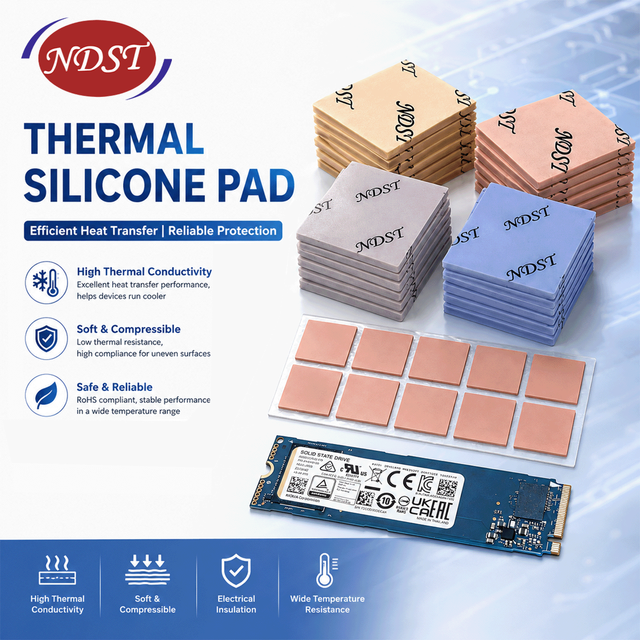 NDST Thermal Pads Model NDST-JD001 Various Thermal Conductivity (1.0-15 W/mK) Colors Soft Silicone Material 220V Electronics