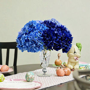 Romantico fatto a mano a 5 teste artificiali di melograno Bouquet di ortensie fiori finti colorati per le occasioni di Pasqua - Product Image 6