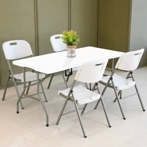 Silla Plegable Portátil <span class=keywords><strong>de</strong></span> Plástico HDPE Blanco, Estructura <span class=keywords><strong>de</strong></span> Acero Resistente, Asiento Plegable para Comedor, <span class=keywords><strong>Jardín</strong></span>, Fiestas, Eventos, Camping, Oficina - Product Image 6