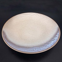 DianTong Assiettes en grès durable de 11 pouces pour la restauration, vaisselle commerciale, glaçure bleue, pour desserts, salades, dîners