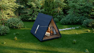 Bâtiment modulaire de structure en acier à cadre en A de style <span class=keywords><strong>boutique</strong></span> à faible coût livraison dans le <span class=keywords><strong>monde</strong></span> entier camping-car Bungalow Triangle Kit hôtels - Product Image 2
