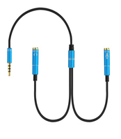 Adaptateur répartiteur audio pour casque et microphone, câble audio 3,5 mm vers 2 prises femelles, câble de conversion deux-en-un pour casque