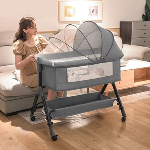 Cuna de Plástico para Bebé, con Cesta de Almacenamiento Plegable y Ruedas, Reduce la Fatiga de la Madre, Segura para Dormitorios Pequeños - Product Image 6