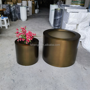 Luxe duurzame moderne grote roestvrijstalen 36-inch gouden vierkante plantenbak voor kunstbloemen, huis & tuin decoratie - Product Image 3