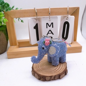 Luxury Women Dainty Handmade Handbag Charm Girls Car Key <b>Decoration</b> Tiny Seed Beads Special Birthday Gift Cute <b>Elephant</b> Keychain - Product Image 5