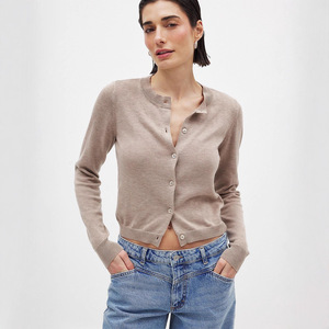 <span class=keywords><strong>Cardigan</strong></span> da Donna <span class=keywords><strong>Rosso</strong></span> con Collo a V, Maniche Lunghe, Monopetto, Giacca in Maglia Morbida e Corta - Product Image 4