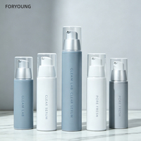 Vente en gros de flacons sous vide en PP de 15 ml/30 ml/50 ml à double paroi, flacon pompe sans air pour échantillons, cadeaux, sérum pour soins de la peau, emballage violet