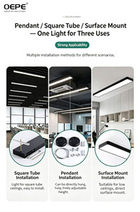 โคมไฟเพดานทรงสี่เหลี่ยมแบบติดตั้งบนพื้นผิวสำหรับสำนักงาน  หลอดไฟ LED สำหรับใช้งานเชิงพาณิชย์ - Product Image 3