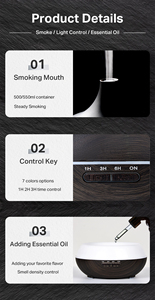 Mini Xách Tay USB mát Mist Máy tạo độ ẩm không khí với ánh sáng ban đêm hương liệu tinh dầu hương thơm khuếch tán gỗ - Product Image 3