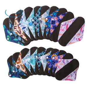 Protège-slip en tissu réutilisable (tailles S/M/L) – Écologique, avec ailettes, haute absorption, protection anti-fuites pour menstruations et incontinence - Product Image 2