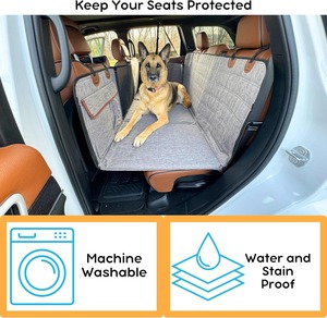 Funda Protectora para Asiento Trasero de Coche para Perros, Extensor de Asiento Trasero con Base Rígida para Perros - Soporta 400 lb, Funda para Mascotas en el Asiento Trasero - Product Image 4