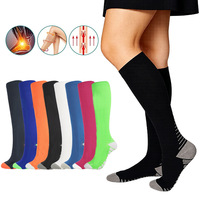 Chaussettes de course à compression graduée pour hommes et femmes, avec logo personnalisé, pour la performance, le soutien du mollet, l'amincissement, le marathon et le yoga, vente en gros