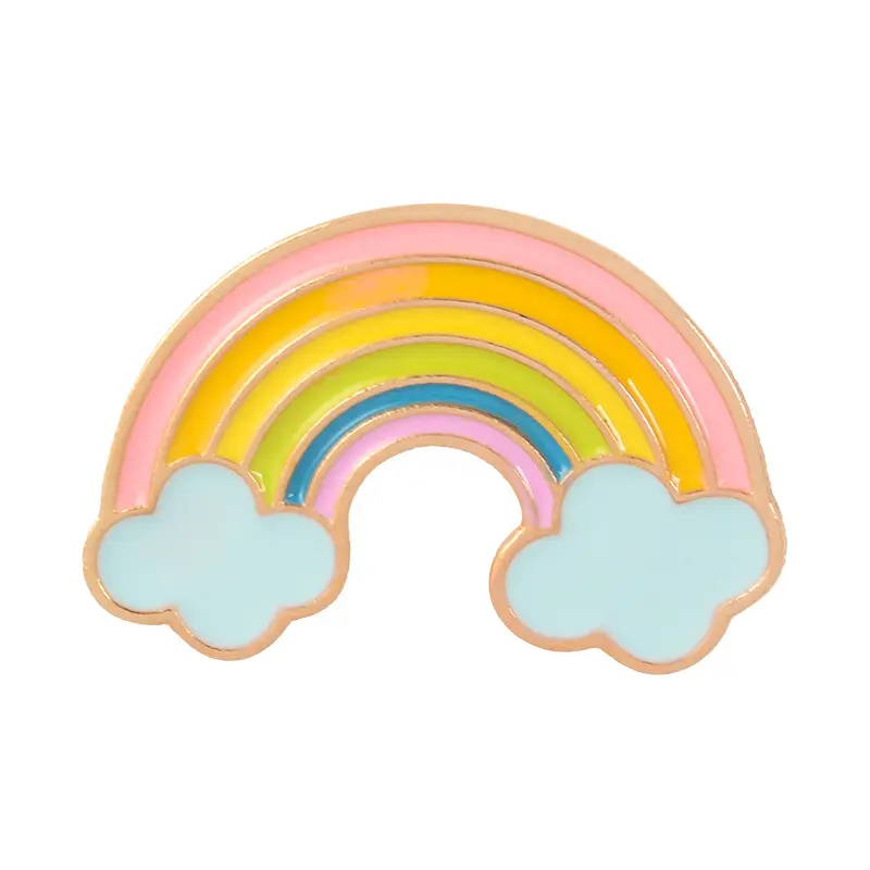 女性のための虹と雲のブローチ漫画レインボーアイコンコレクションジュエリーエナメルピンデニムジャケットカラーバッジピンボタン