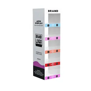 APEX White 5 Layer Custom Acrylic Display with Dividers Tiered Display Racks Smoke Shop Display Stand