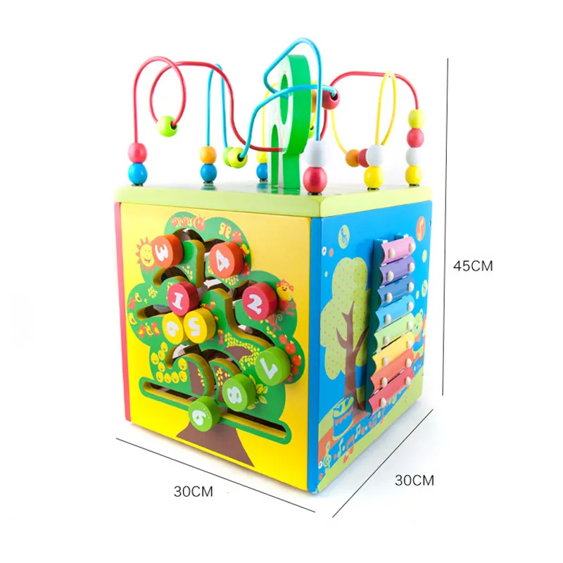 Гигантская развивающая игрушка, деревянный куб для детей с вращающимся столом для легкого вращения
