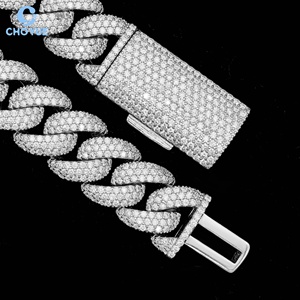 <b>Iced</b> <b>Out</b> Moissanite Cuban Link <b>Chain</b> 925 Sterling Silver Hip Hop Style Trend Jewelry Unisex Fashion Necklace Wholesa - Product Image 2