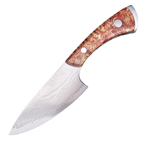 มีดพกพาเหล็กดามัสกัสสแตนเลสแบบปรับแต่งได้ พร้อมด้ามไม้ G10 สำหรับยุทธวิธี เอาตัวรอด ล่าสัตว์ EDC DIY มีบริการ OEM - Product Image 5