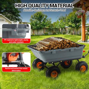 <span class=keywords><strong>Carrello</strong></span> per discarica da giardino in poliestere da 800 libbre <span class=keywords><strong>con</strong></span> pneumatici da 10 pollici, carriola <span class=keywords><strong>con</strong></span> telaio in acciaio per terreno, piante, legno e attrezzi da giardinaggio - Product Image 4
