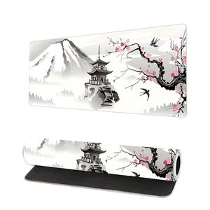 Tapis de Souris Personnalisable Grand Format Motif Fleur de Cerisier Japonais, Tapis de Bureau avec Bords Cousus pour Bureau et Maison - Product Image 4