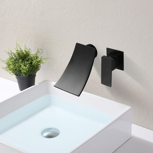 Robinet de lavabo encastré en cuivre à un trou moderne <span class=keywords><strong>Mitigeur</strong></span> mural caché Fonction cascade Noyau de valve en céramique pour baignoire - Product Image 3