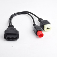 Cable de Extensión OBDII de 16 Pines para Motocicleta, de Uno a Dos Conectores, a Conector de Diagnóstico de 4 Pines + 6 Pines
