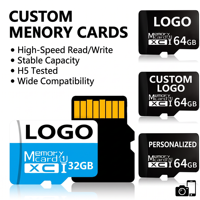 Carte mémoire TF personnalisée avec logo, prix le plus bas, 16 Go, 32 Go, 64 Go, 128 Go, 256 Go, cartes de stockage, clé USB pour PC, MP4, appareil photo, téléphone portable