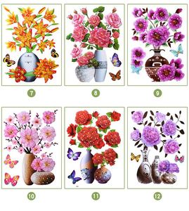 Autocollants muraux décoratifs 3D en forme de vase à fleurs, décalcomanies à chaud pour salon, autocollants de décoration intérieure en gros - Product Image 2