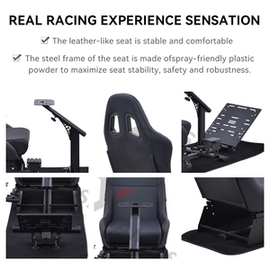 GY013 ODM Conception ergonomique Siège de simulation de course automobile Simulateur de course automobile Machine de jeu Cockpit pour Thrustmaster T150RS, T300RS, T3PA, PXN, MOZA - Product Image 5