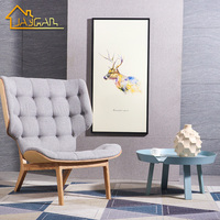 Chaise longue en bois de loisirs modernes Siège en tissu Chaises longues confortables pour chambre à coucher Chaise longue confortable mammouth
