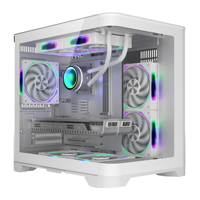 Vente en gros d'usine Boîtier d'ordinateur de jeu blanc MATX Châssis d'ordinateur de bureau de jeu Verre incurvé Tour moyenne Boîtier d'ordinateur de l'armoire du processeur