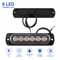 Nouvelle barre lumineuse d'avertissement d'urgence à 6 LED ENSAITE, 12V, clignotante, pour grille, signalisation latérale, accessoires de camion, jaune