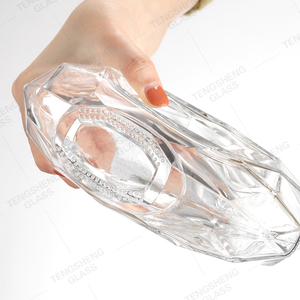 Tùy chỉnh 500ml Vòng hình thoi thủy tinh Vodka chai với nút chai con dấu phẳng cao su Stopper cho Whisky Brandy rum Gin - Product Image 5