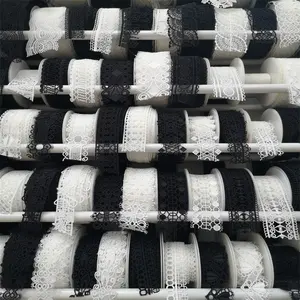 White And Black Lace Border Lace Trim Embroidery Fabric